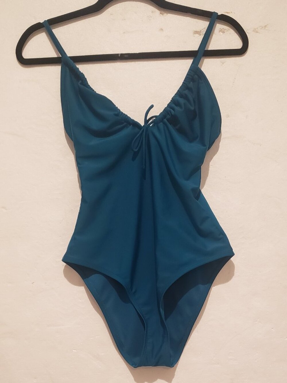 Shade and Shore Teal One Piece Low Back Swimsuit